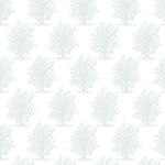 baby green vintage tree design pattern on white background Removable Peel and Stick Wallpaper