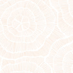 peach colored elegant and geometric floral design pattern on white background Removable Peel and Stick Wallpaper