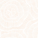peach colored elegant and geometric floral design pattern on white background Removable Peel and Stick Wallpaper